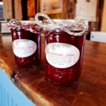 Homemade jam sold in the farm store.